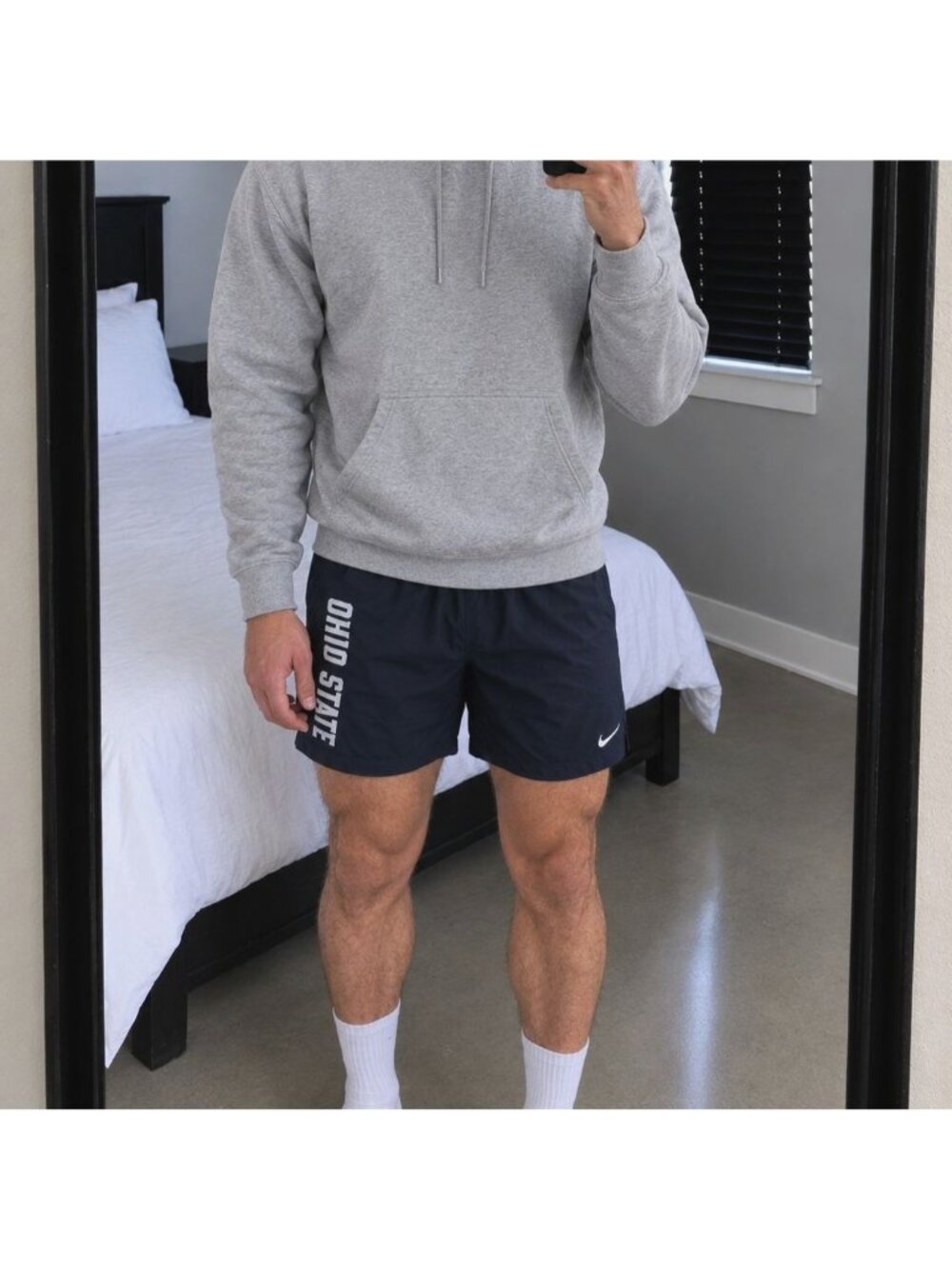 Nike Mens Ohio State Buckeyes Athletic Shorts Black Drawstring Large Dri-Fit
